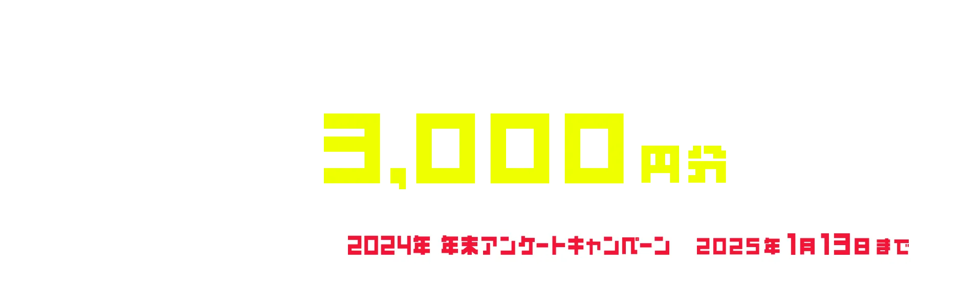 50人に1人デジタルギフト券3,000円分が当たる! 2024年年末アンケートキャンペーン 2025年1月13日まで