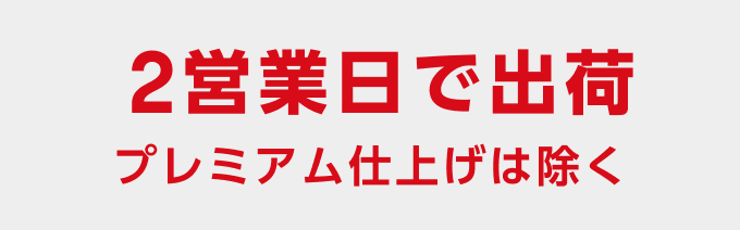 2営業日で出荷 プレミアム仕上げは除く